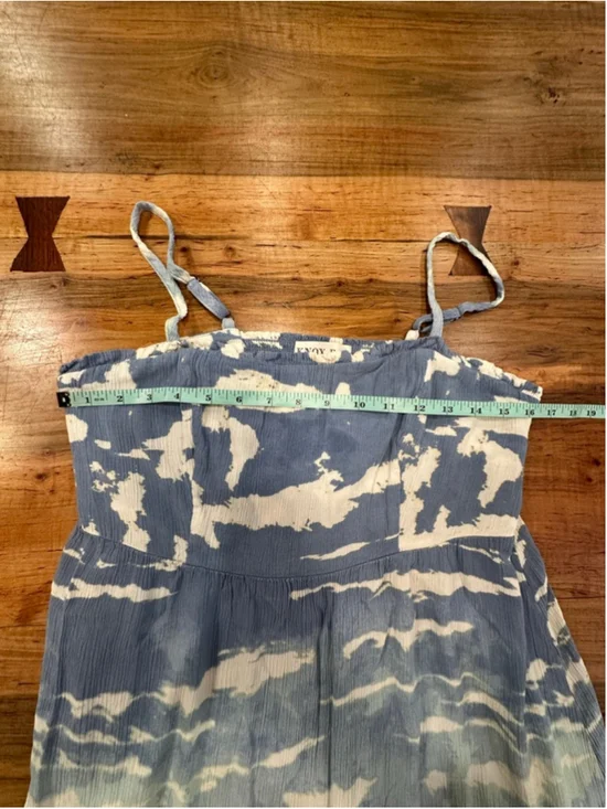 Knox Rose Blue White Cloud Tie Dye Maxi Dress Boho Coastal Resort Ruffle M - Picture 9 of 11